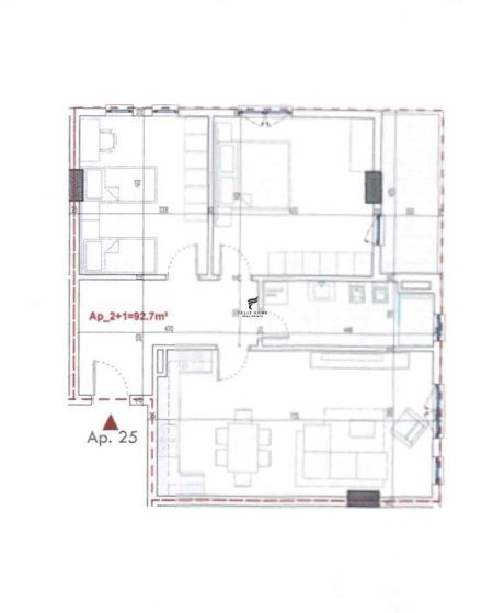 Tirane, shitet apartament 2+1 Kati 6, 107 m² 113.000 € (PASKUQAN)