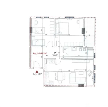 Tirane, shitet apartament 2+1 Kati 5, 107 m² 113.000 € (PASKUQAN)