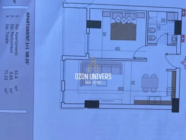 Tirane, shitet apartament 1+1+Ballkon Kati 4, 71 m² 85.476 € (Rruga 5 Maji, Babrru Tirana, Albania)