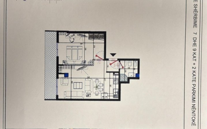 Tirane, shitet apartament 1+1+Ballkon Kati 9, 69 m² 101.000 € (Astir,Bulevardi Migjeni)