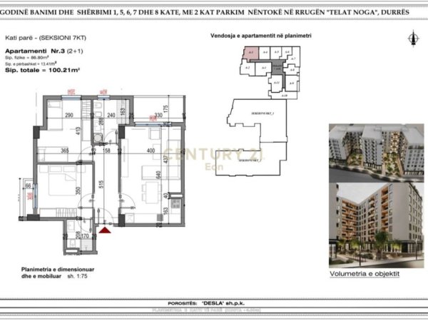 Durres, shitet apartament 2+1 Kati 1, 100 m² 150.315 € (West Rezidenc)