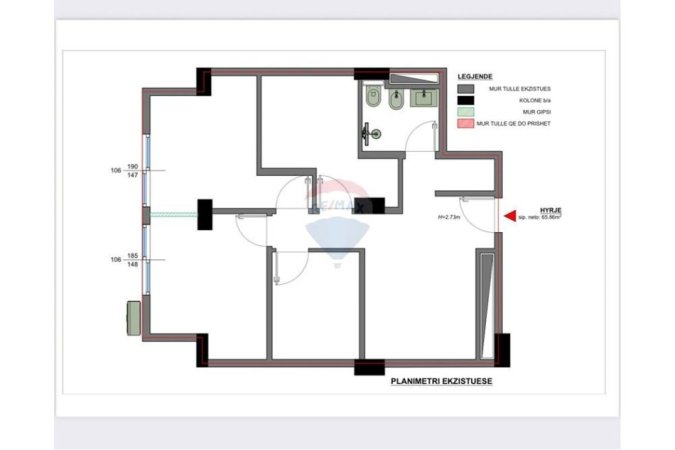 Tirane, jepet me qera zyre Kati 1, 70 m² 600 € (Rruga Sami Frashëri, Tiranë)