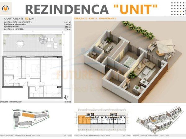 Tirane, shitet apartament 2+1+Ballkon Kati 0, 171 m² 277.500 € (UNIT RESIDENCE, TEG)