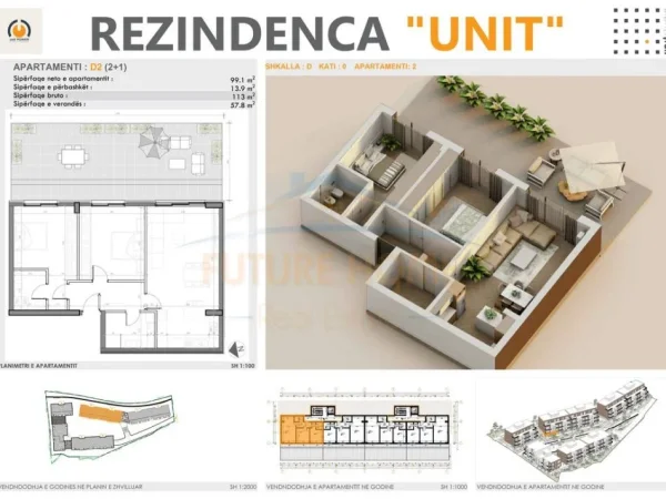 Tirane, shitet apartament 2+1+Ballkon Kati 0, 171 m² 277.500 € (UNIT RESIDENCE, TEG)