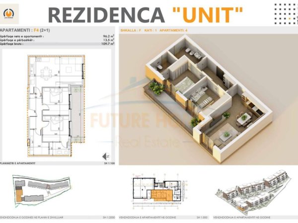 Tirane, shitet apartament 2+1 Kati 1, 110 m² 230.300 € (UNIT RESIDENCE, TEG)