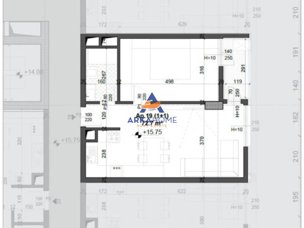 Tirane, shitet apartament 1+1+Ballkon Kati 4, 72 m² 113.000 € (FUSHA AVIACIONIT)