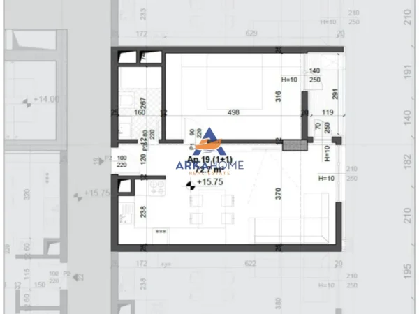 Tirane, shitet apartament 1+1+Ballkon Kati 4, 72 m² 113.000 € (FUSHA AVIACIONIT)