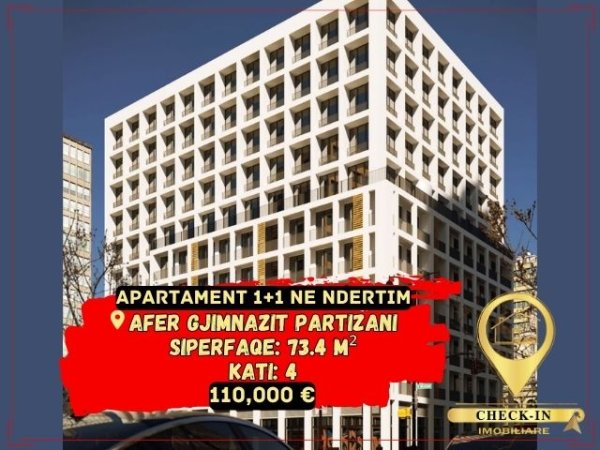 Tirane, shitet apartament 1+1+BLK Kati 4, 73 m² 110.000 Euro (Gjimnazi Partizani)