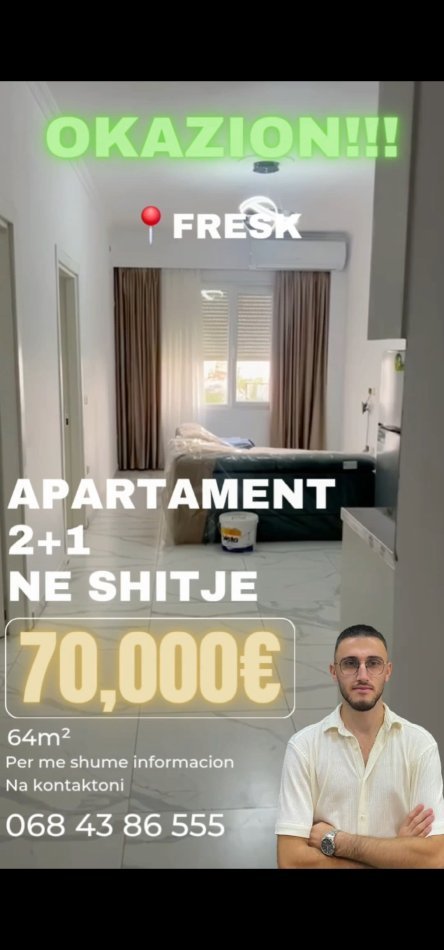 Tirane, shitet apartament 2+1 Kati 0, 64 m² 70.000 € 