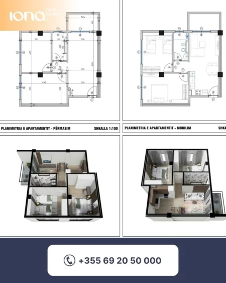 Golem ,Kompleksi “Vela Verde”,shitet apartament 1+1 , 1300 €/m², 48 m²