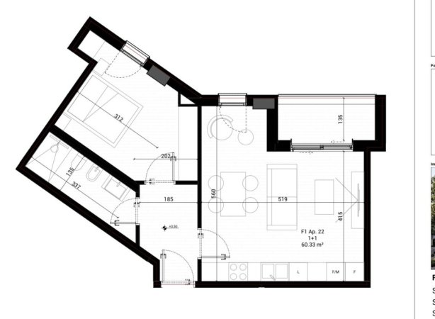 Tirane, shitet apartament 1+1 Kati 2, 72 m² 120.900 € (Mjull bathore)
