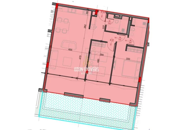 Dhermi - Palase, shitet apartament 2+1+Ballkon Kati 2, 153 m² 513.240 € (Jale Bay Music Village)