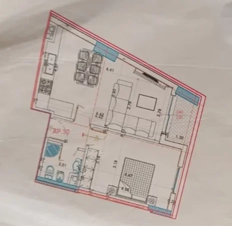 Tirane, shitet apartament 1+1 Kati 8, 102.500 € 