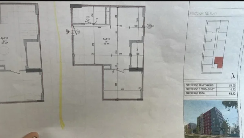 Durres, shitet apartament 1+1 Kati 2, 63 m² 66.600 € (golem)