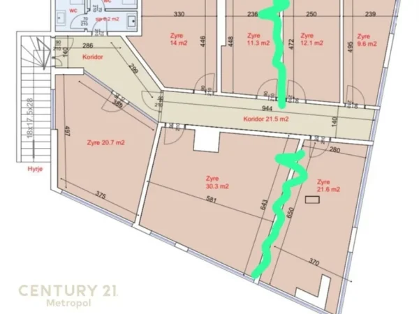 Tirane, jepet me qera zyre Kati 2, 200 m² 2.500 € (KOMUNA E PARISIT)