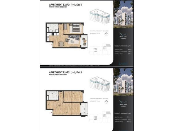 Durres, shitet apartament 1+1+Ballkon Kati 5, 64 m² 83.000 € (Golem)