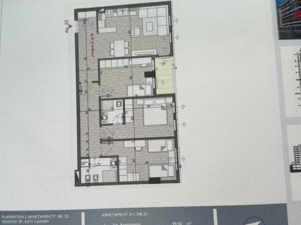 Tirane, shitet apartament 3+1+Ballkon Kati 3, 117 m² 117.000 € (Univers City)