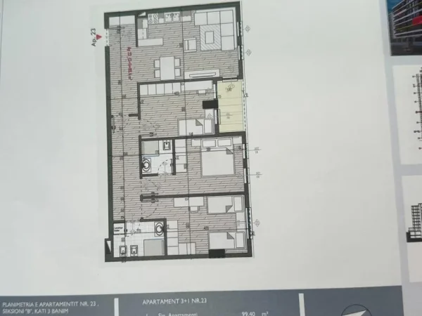 Tirane, shitet apartament 3+1+Ballkon Kati 3, 117 m² 117.000 € (Univers City)