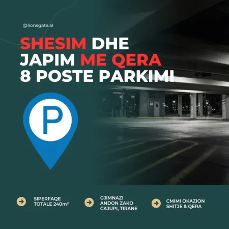 Tirane, jepet me qera garazh | post parkimi Kati -1, 240 m² 700 € (kongresi manastirit)