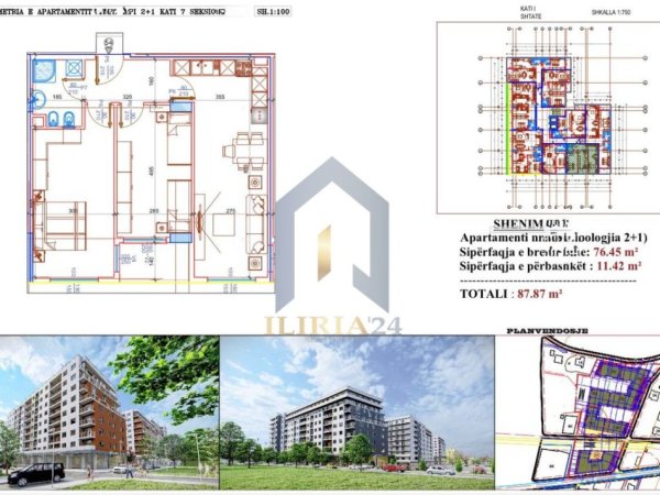 Tirane, shitet apartament 2+1+Ballkon Kati 7, 88 m² 105.444 € (Paskuqan Sanel Reisdence)