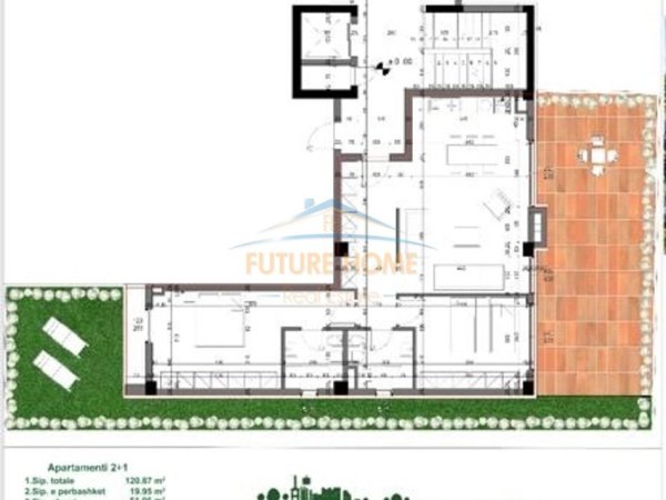 Tirane, shitet apartament 2+1 Kati 0, 120 m² 330.000 € (Rezidenca Tulipan, TEG)