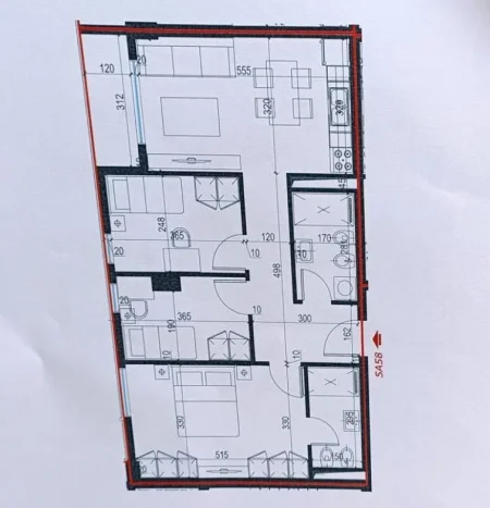 Tirane, shes apartament 3+1+Ballkon Kati 5, 98 m² 120.000 € (Univers City)