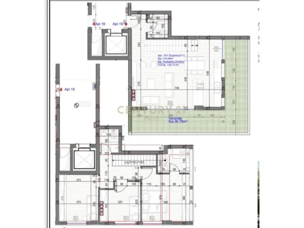 Tirane, shes apartament duplex 3+1+Aneks+Ballkon Kati 4, 140 m² 390.000 € 