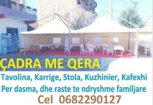 Tirane, - Tenda tavolina karrige per dasma dhe eve