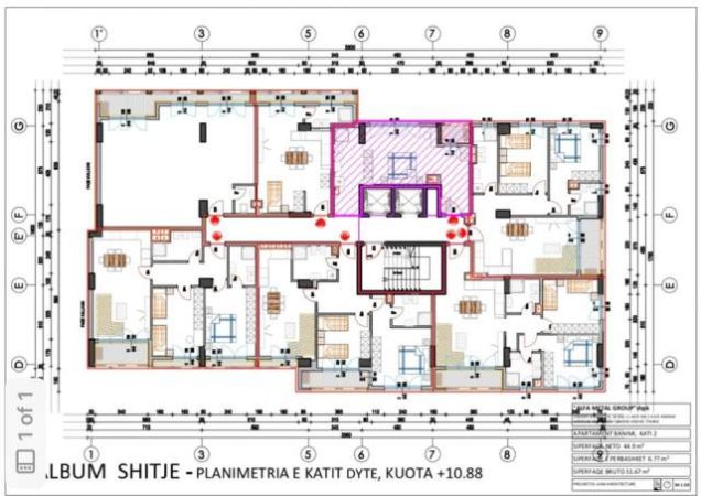 Tirane, shitet apartament Kati 5, 51 m² 1.400 Euro/m2 (Rruga Dritan Hoxha)