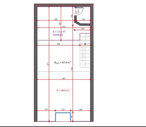 Jepet me Qira Ambient Biznesi me Siperfaqe 61.4 m² Pranë Ambasadës Suedeze, Qyteti Studenti, 61 m² 550 €uro