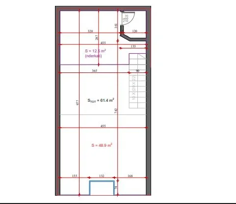Jepet me Qira Ambient Biznesi me Siperfaqe 61.4 m² Pranë Ambasadës Suedeze, Qyteti Studenti, 61 m² 550 €uro