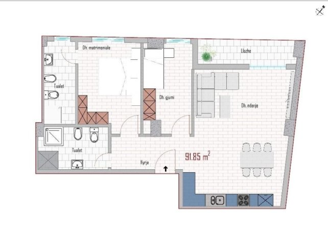 Tirane, shitet apartament 2+1 Kati 3, 101 m² 111.628 € (Paskuqan)