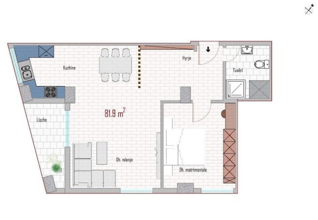 Tirane, shitet apartament 1+1 Kati 2, 90 m² 99.539 € (Paskuqan)