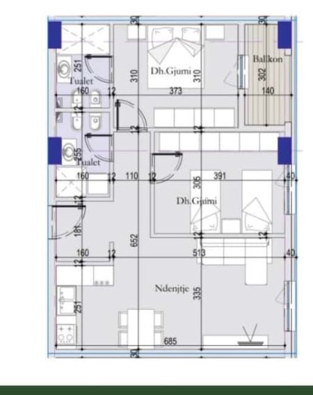 Tirane, shes apartament 2+1+Ballkon Kati 1, 87 m² 125.750 € (Tirana Entry II)