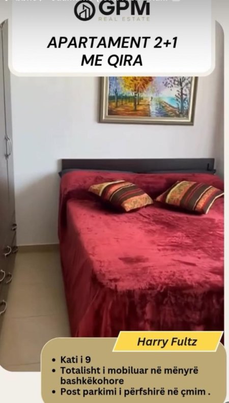Tirane, jepet me qera apartament 2+1 t5ek kompleksi Prestigj  ,kati 9, 600 €