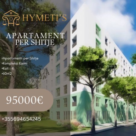 Tirane, shitet apartament 1+1 Kati 4, 60 m² 95.000 € (Kompleksi Kaimi)