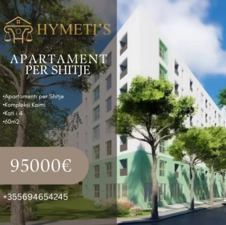 Tirane, shitet apartament 1+1 Kati 4, 60 m² 95.000 € (Kompleksi Kaimi)