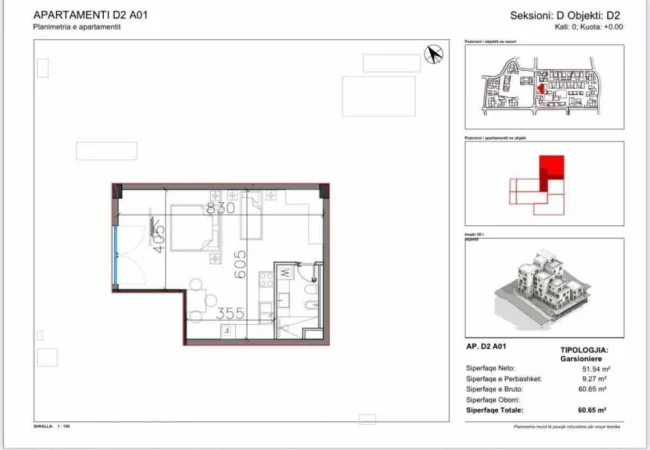 Vlore, shitet garsonier Kati 0, 61 m² 170.000 € (Dhermi)