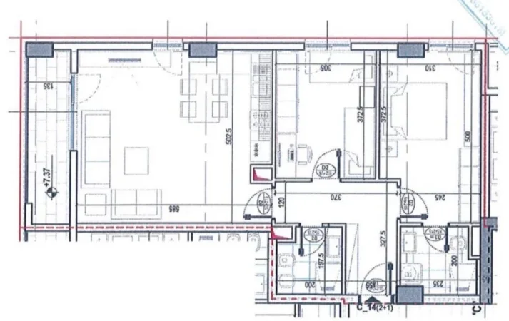 Tirane, shitet apartament 2+1+2+Ballkon + Post Parkimi 🅿️, 106 m² 216.958 € (Orbital Gener 2, Bulevardi i Ri)