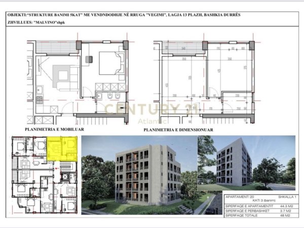Durres, shitet apartament 1+1 Kati 4, 48 m² 70.000 € (Rota e Kuqe)
