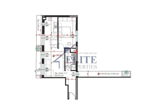 Tirane, shitet apartament 1+1+Ballkon Kati 11, 70 m² 127.000 € (Ish Fusha e Aviacionit)