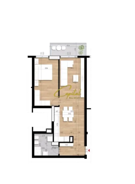 Tirane, shitet apartament 1+1 Kati 9, 80 m² 128.000 € (ISH FUSHA AVIACIONIT)