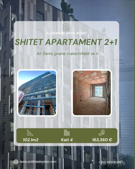 Tirane, shes apartament 2+1+Ballkon Kati 3, 102 m² 163.360 € (bulevardi bajram curri)