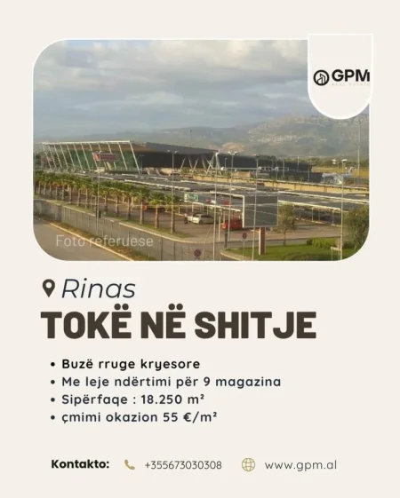 Tirane, shitet toke , 18.250 m² 