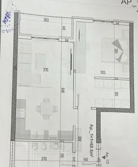 Tirane, shes apartament 1+1+Ballkon Kati 2, 79 m² 93.000 € (Rezidenca Apollo)