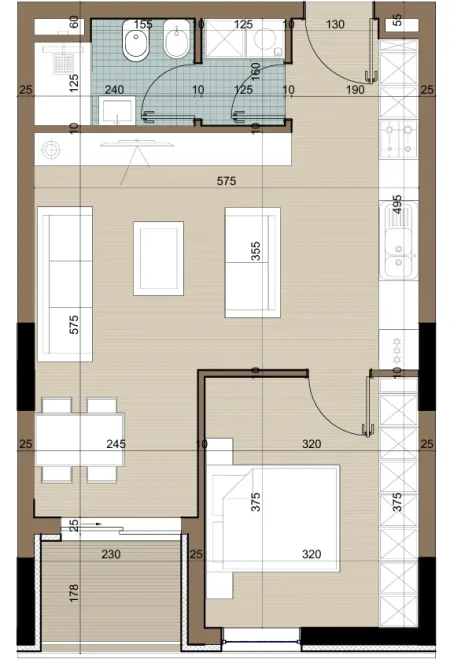 Tirane, shitet apartament 1+1 Kati 4, 67 m² 49.400 € (Kamez)