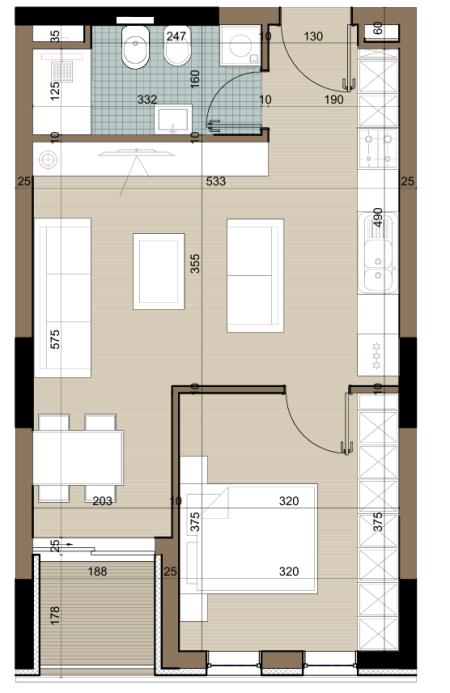 Tirane, shitet apartament 1+1 Kati 4, 64 m² 46.700 € (Kamez)