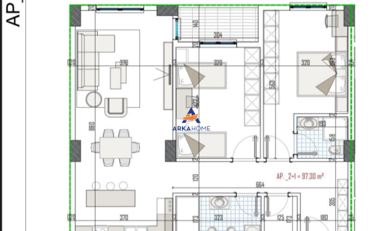 Shqiperi, shitet apartament 2+1+Ballkon Kati 6, 113 m² 113.000 € (PASKUQAN)