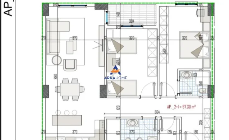 Shqiperi, shitet apartament 2+1+Ballkon Kati 6, 113 m² 113.000 € (PASKUQAN)