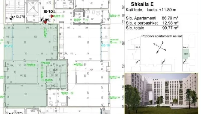 Shitet Apartamenti 2+1 ne Porcelan ne Afersi te Televizionit Klan  PA KREDI ,  159.632 €uro